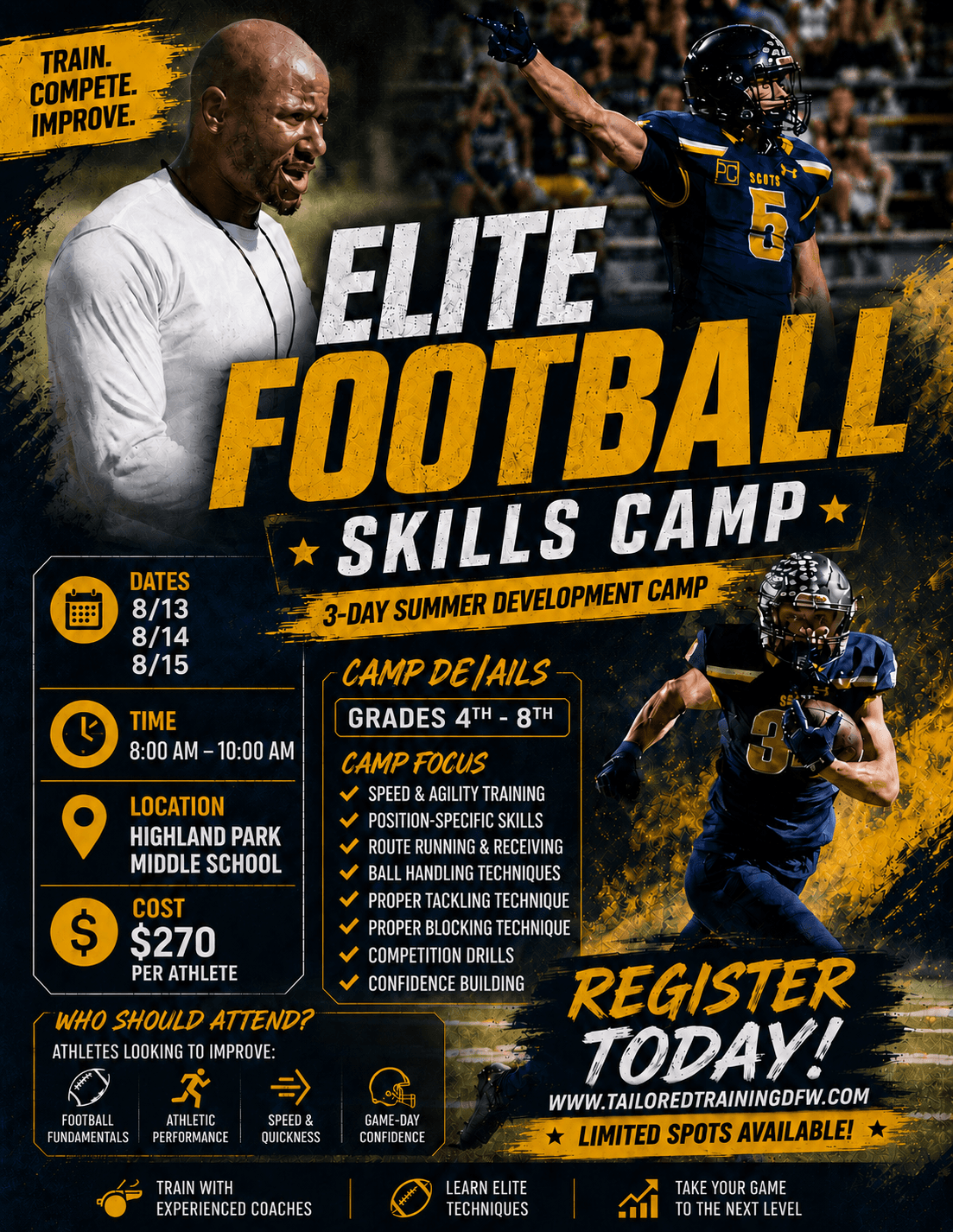 Elite Football Skills Camp flyer